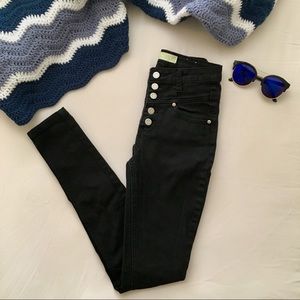High Waisted Black Skinny Jeans
